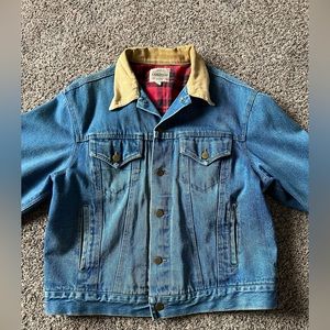 Saugatuck  Dry Good & Company Flannel Lined Jean Jacket Size 42 Signs Of Wear